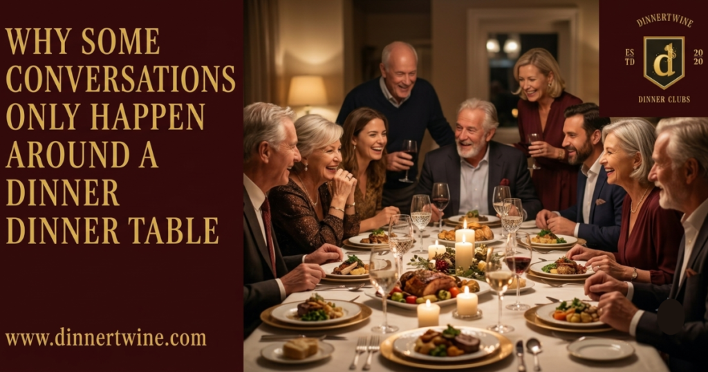 People having meaningful dinner table conversations